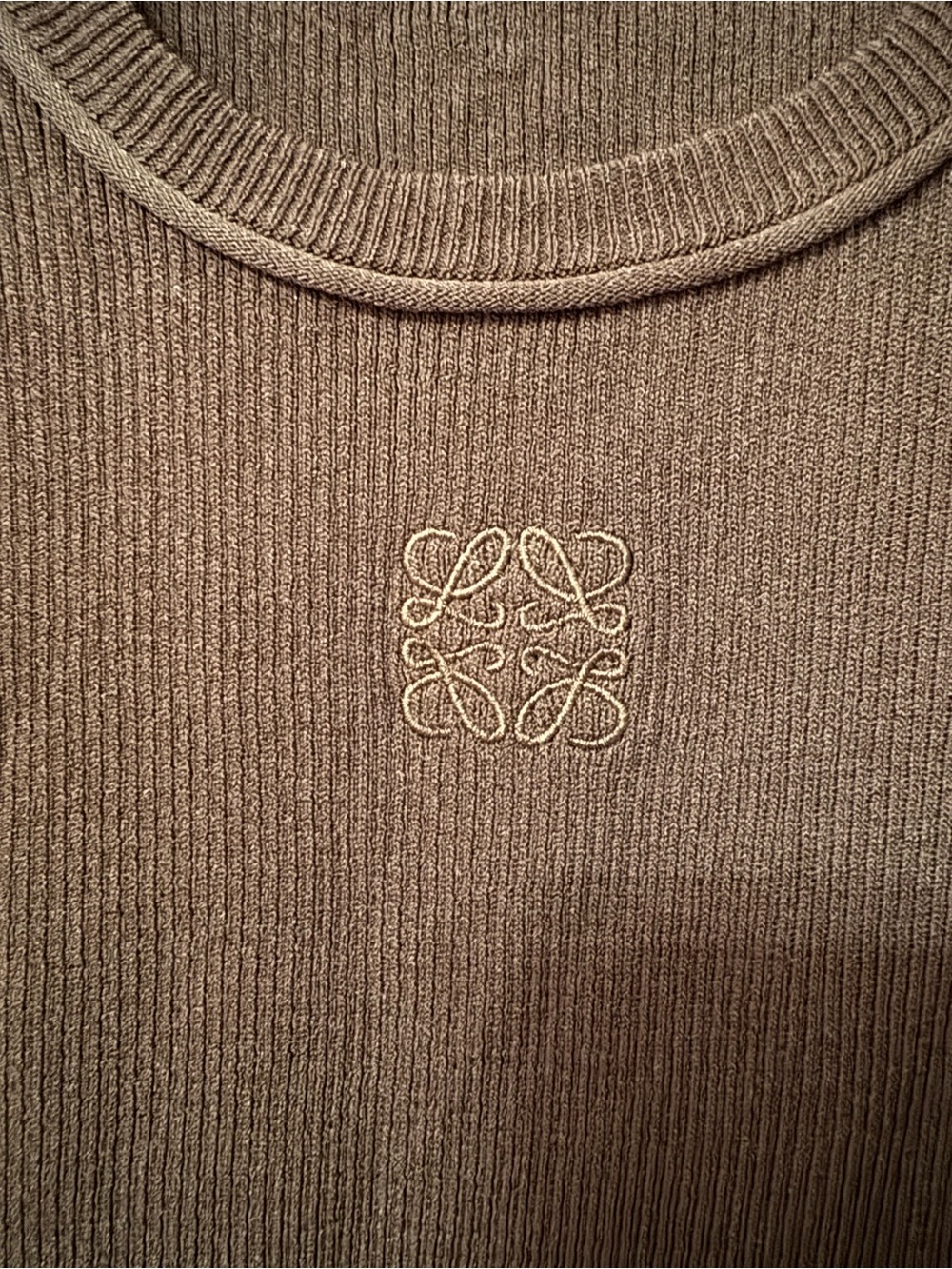 Loewe Chocolate Brown Ribbed Logo Tank - Picture 2 of 2